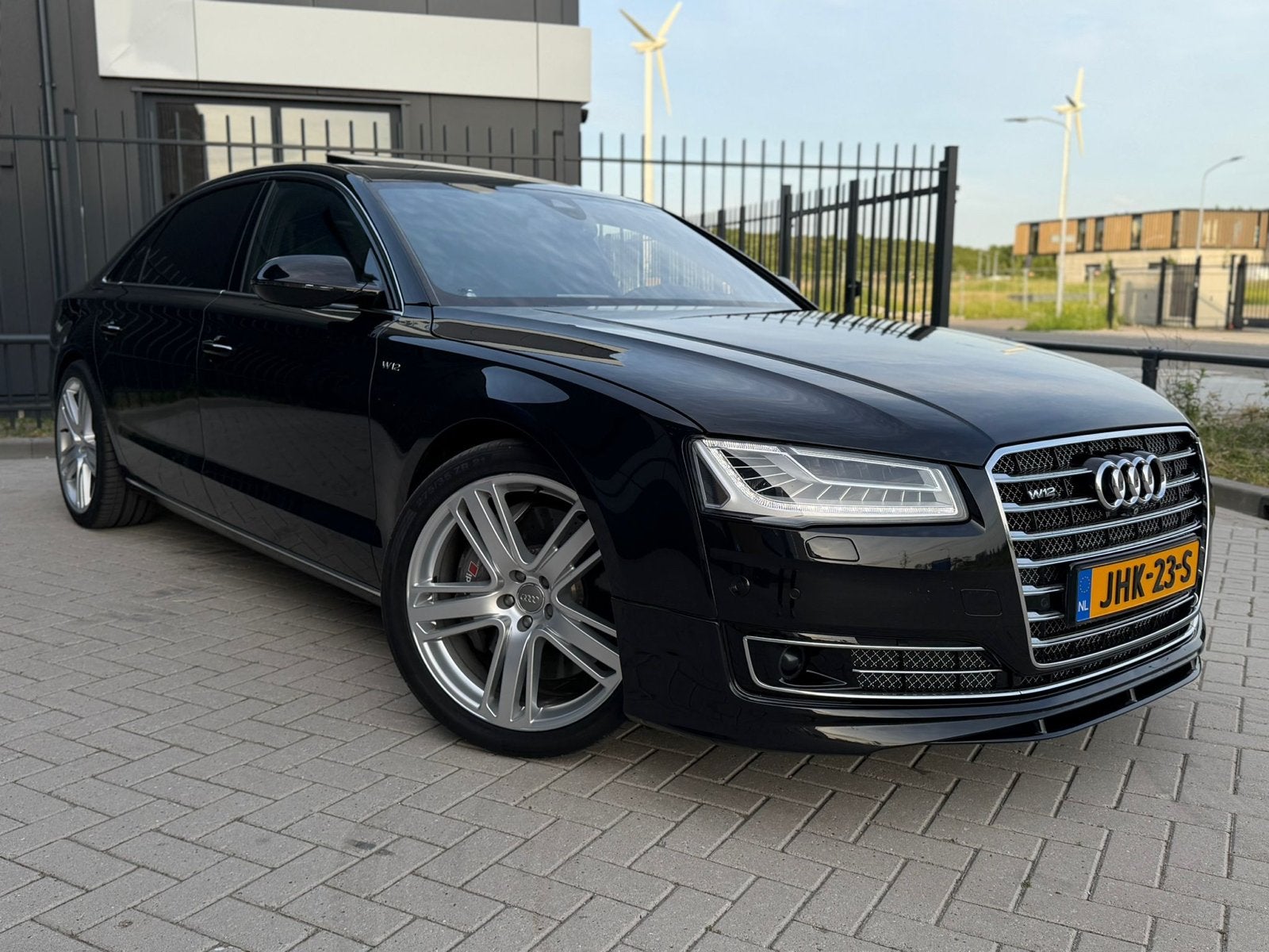 Audi A8 W12 6.3 FSI Quattro Lang 2015 Zwart, Auto's, Audi, Automaat, 6299 cc, 12 cilinders, 4 stoelen