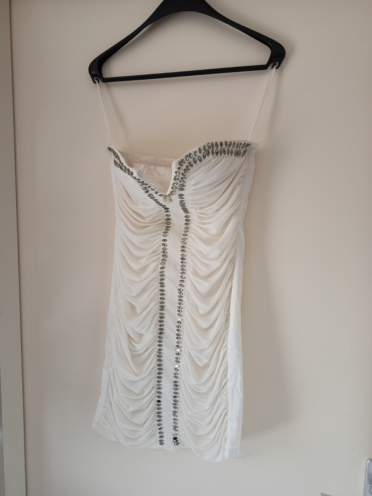 Azara Strapless Jurk met Strass - Maat M, Kleding | Dames, Maat 38/40 (M), Wit, Ophalen of Verzenden, Boven de knie