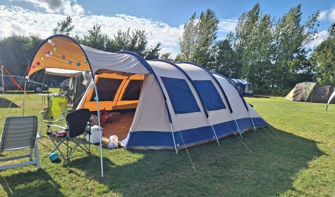 Vrijbuiter Michigan 6  ruime tunnel tent / gezinstent, Caravans en Kamperen, Tenten, Ophalen, Gebruikt