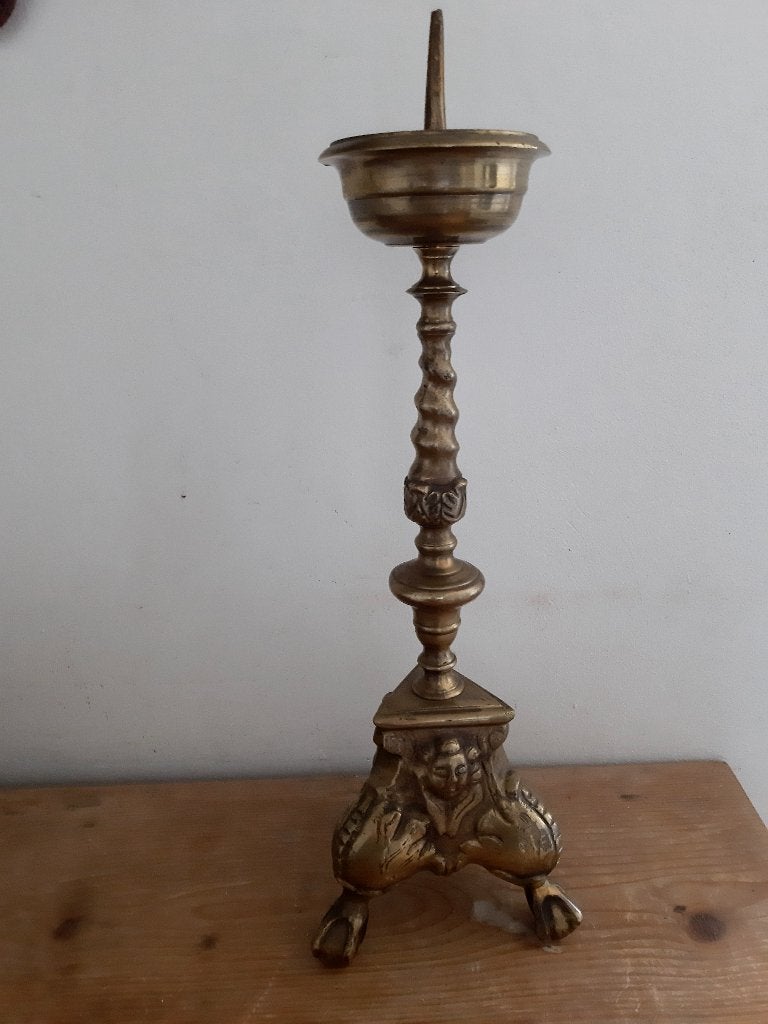 antieke   kerkkandelaar, Ophalen of Verzenden, Koper of Brons