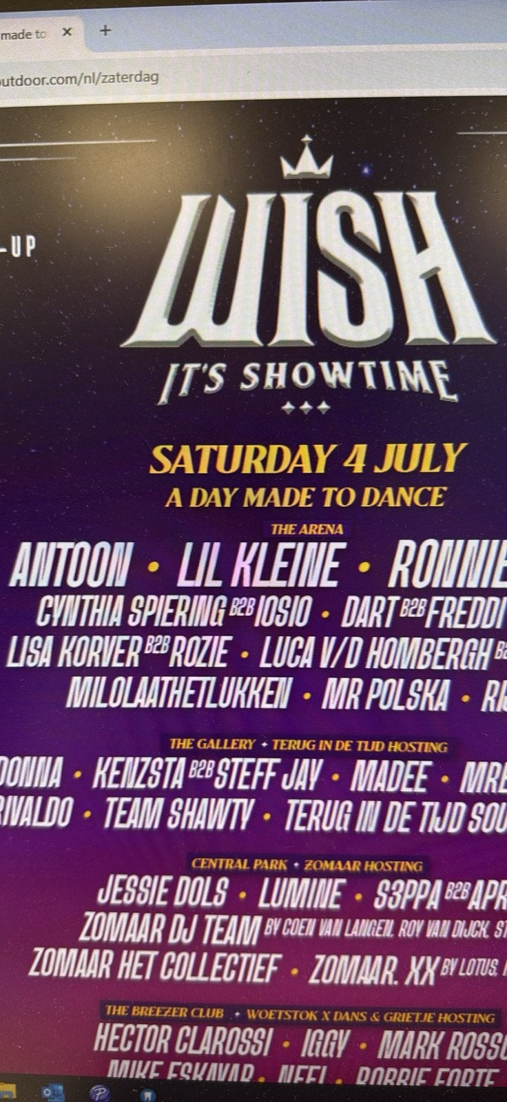 Wish zaterdag ticket, Eén persoon