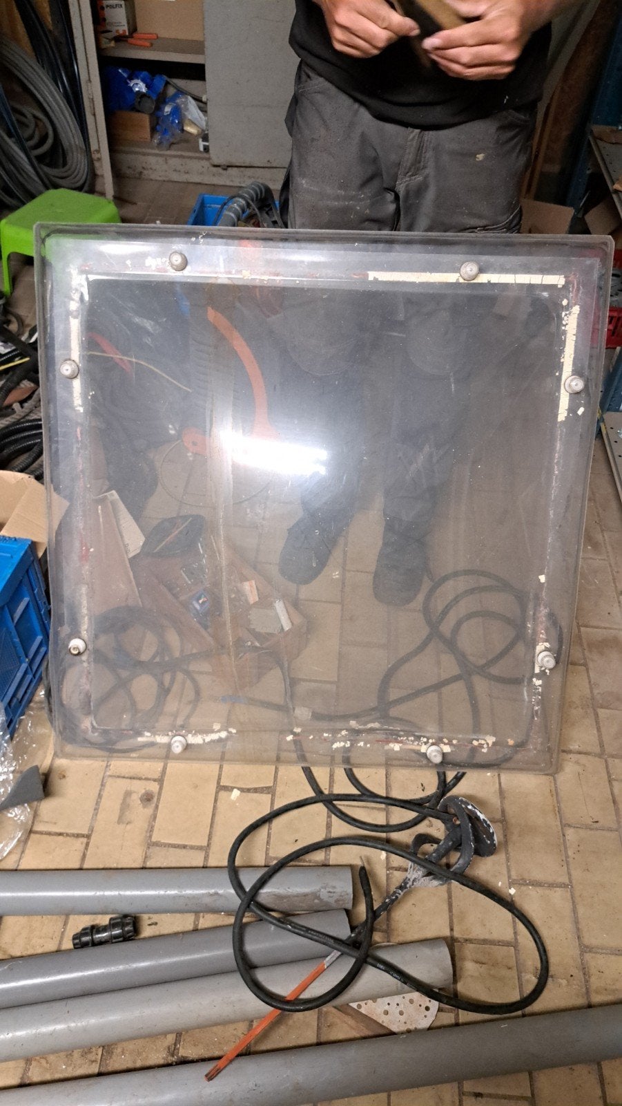 lichtkoepel 1m x 1m plastic, Ophalen, Minder dan 80 cm, 80 tot 120 cm, Zo goed als nieuw