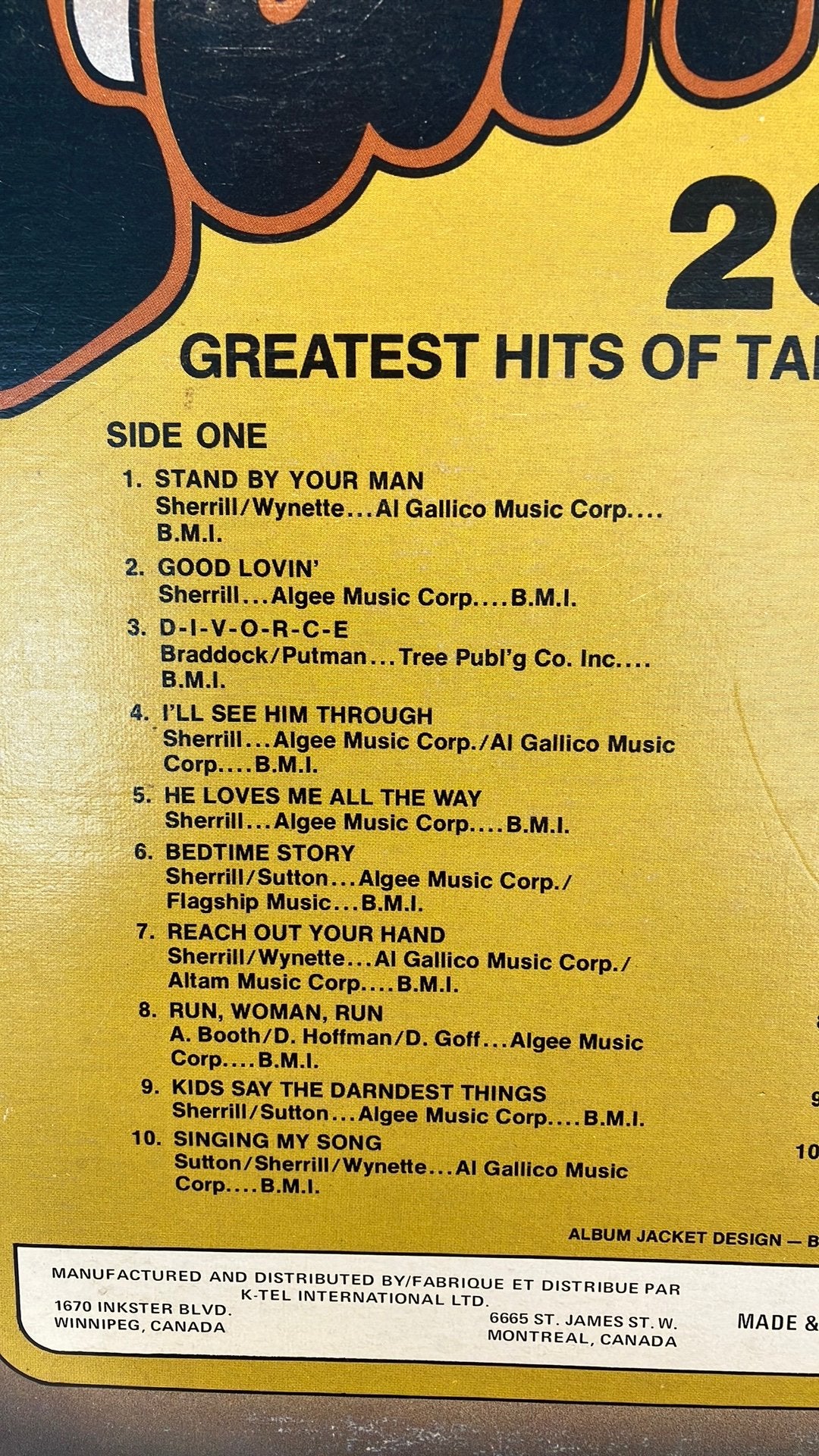 Tammy Wynette   — 20 Greatest Hits, LP, Gebruikt, Ophalen of Verzenden, Country