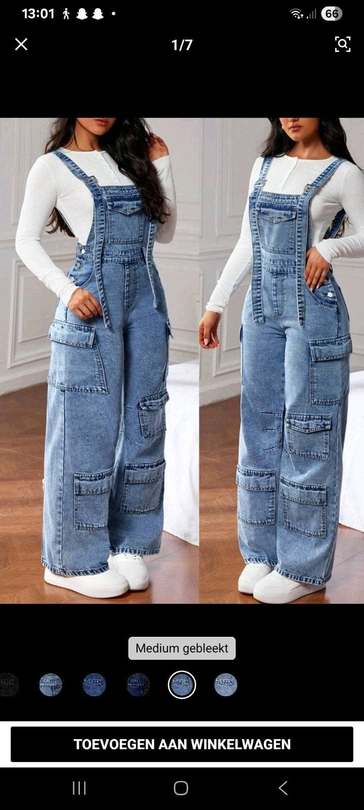 Cargo Denim Salopette Maat L - nieuw, Blauw, Maat 42/44 (L), Ophalen of Verzenden, Zo goed als nieuw