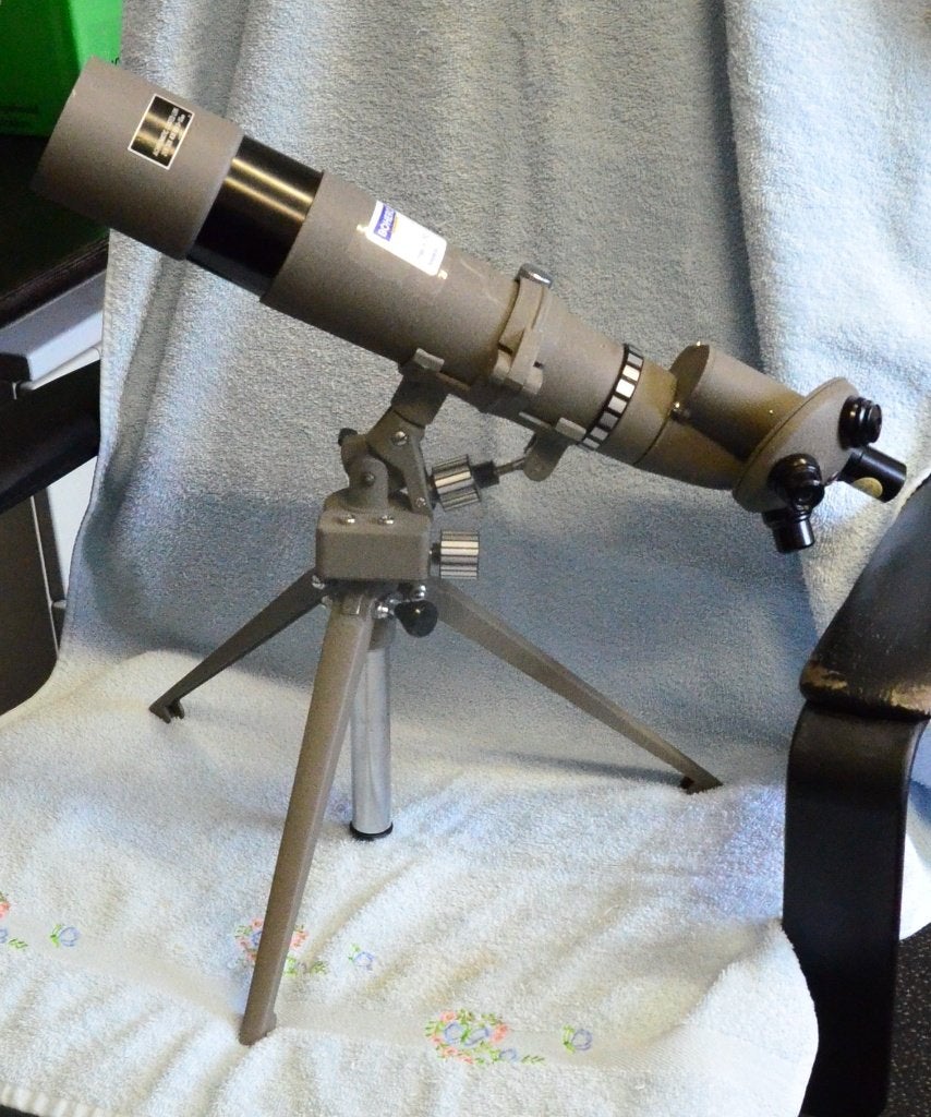 Spotting scope, Ophalen, Gebruikt, Lenzentelescoop (refractor), Met statief