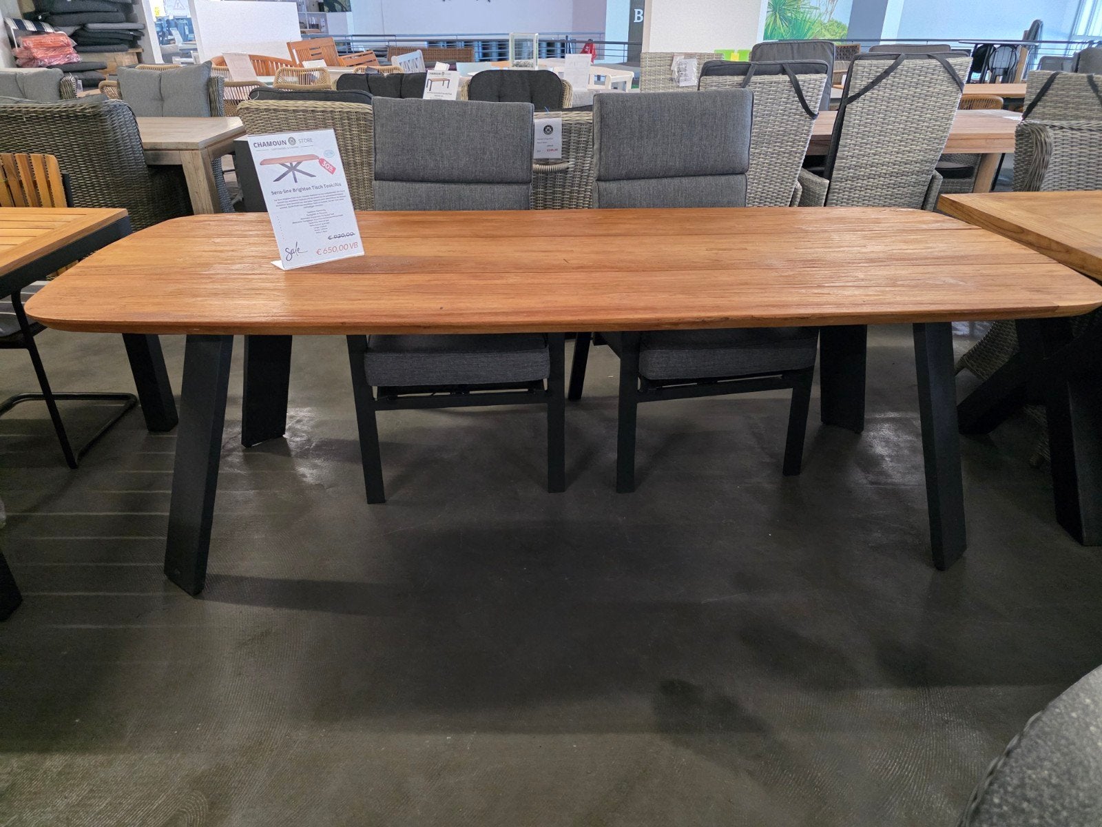 Sensline Eettafel Teak Hout & Aluminium 220x100 cm, Ophalen of Verzenden, Nieuw