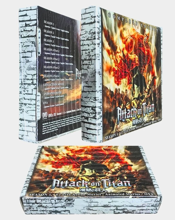 Attack on Titan Season 1 - 4 + 2 Movie + 8 OVA English DVD, Alle leeftijden, Ophalen of Verzenden, Nieuw in verpakking, Amerikaans