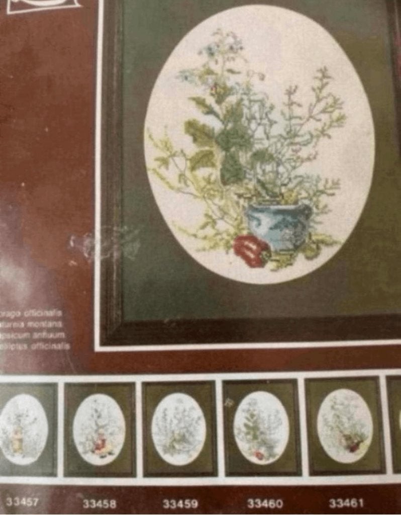 BORDUURPAKKET VINTAGE LANARTE KRUIDEN, Ophalen of Verzenden, Nieuw, Handborduren, Borduurpakket