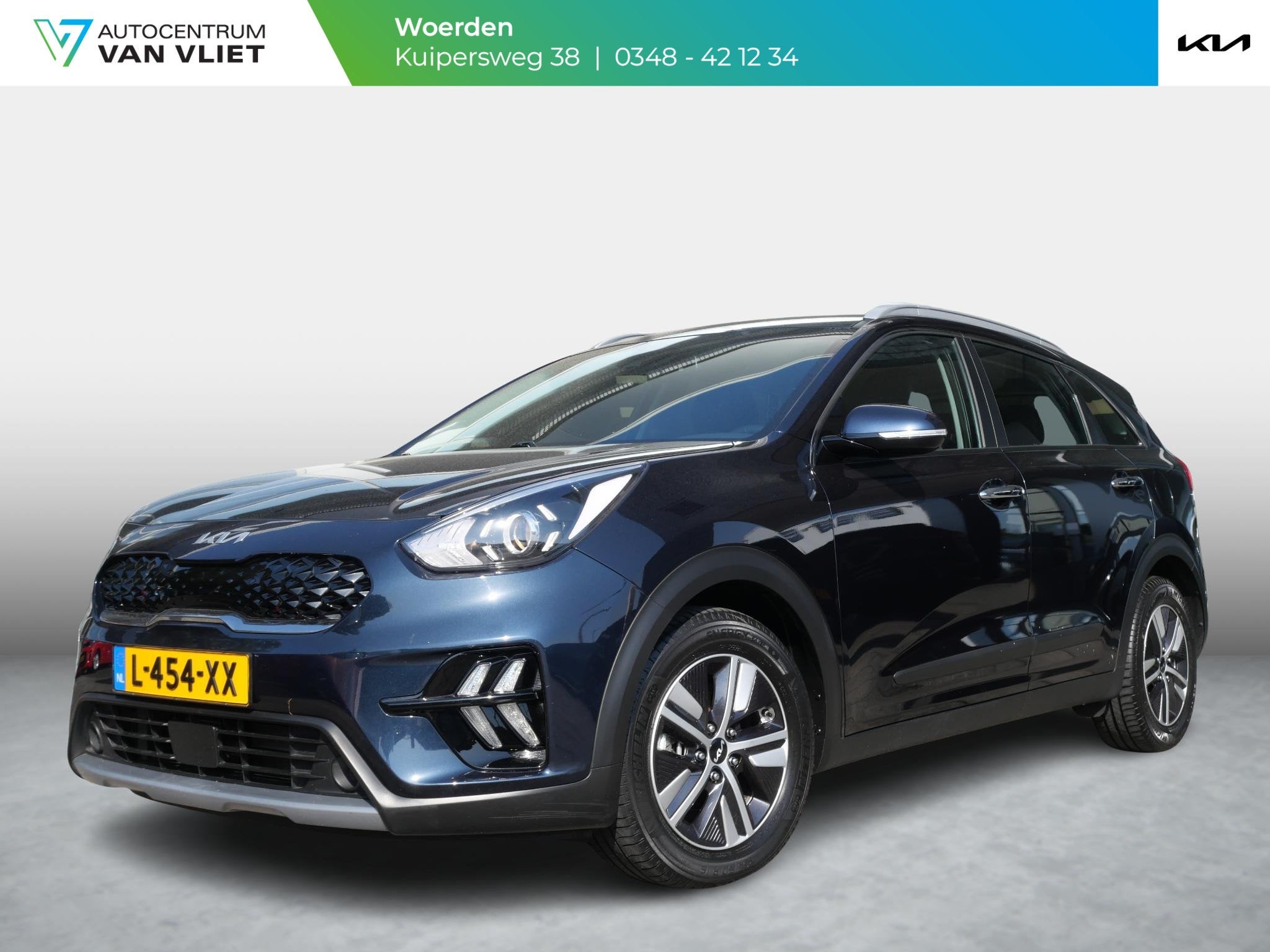 Kia Niro 1.6 GDi Hybrid DynamicLine | Trekhaak | Cruise | Ca, Auto's, Kia, 12 maanden, Gebruikt, Euro 6, Blauw