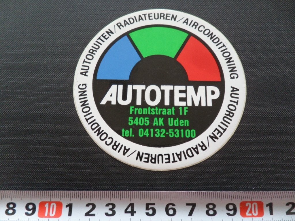 sticker AUTOTEMP uden radiateuren airco autoruiten *, Ophalen, Zo goed als nieuw