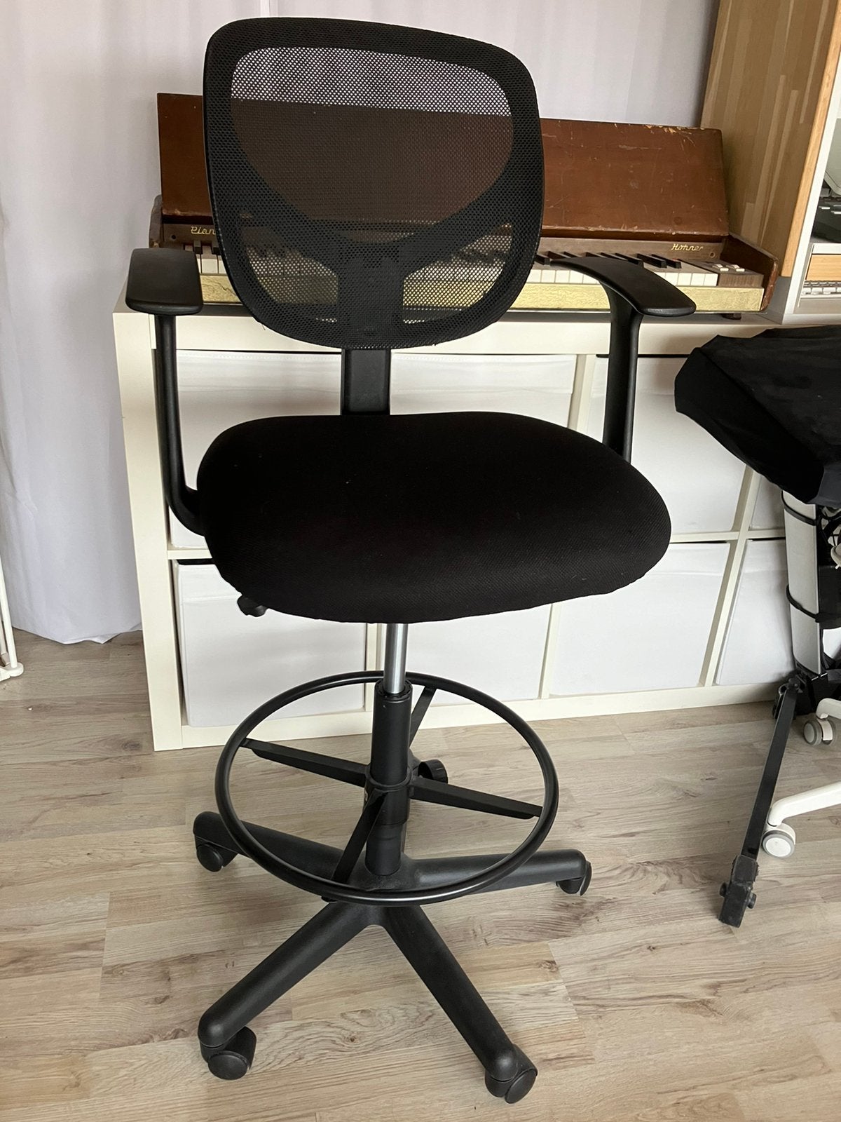 SONGMICS ergonomische bureaustoel / tekenstoel, Ophalen, Zwart, Zo goed als nieuw, Bureaustoel