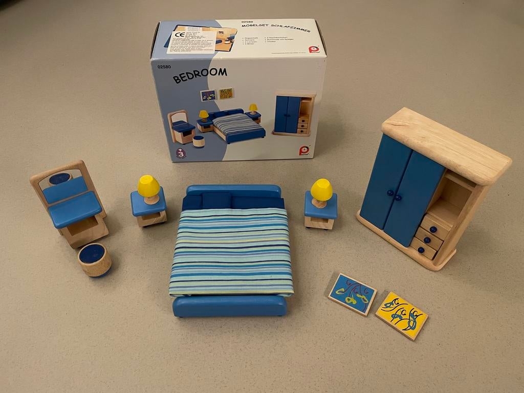 Pintoy poppenhuis slaapkamer set 02580, Ophalen of Verzenden, Zo goed als nieuw