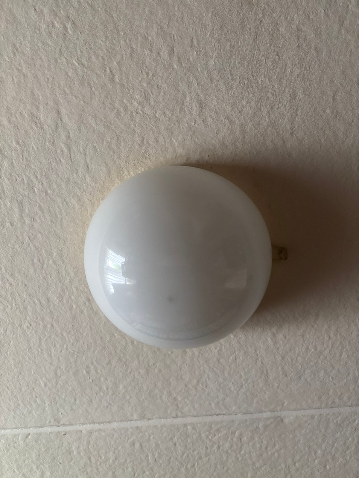 Vintage wand- of plafondlamp met opaline glazen bol, Ophalen of Verzenden