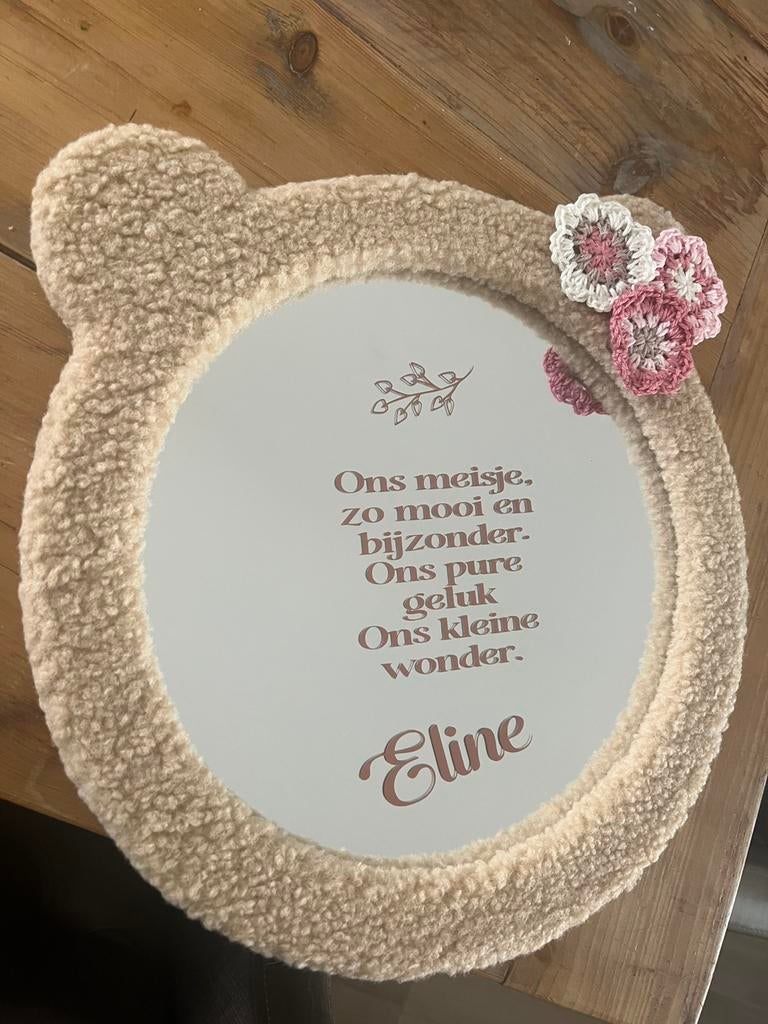 Royale Berenspiegel voor Meisjeskamer - 30cm, Huis en Inrichting, Minder dan 50 cm, Rond, Nieuw, Ophalen of Verzenden