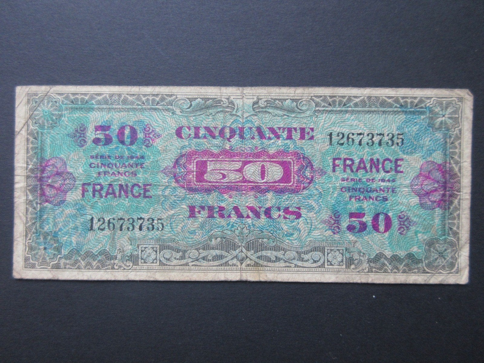 50 Francs 1944 Frankrijk AMC p122a (02) WW2, Verzenden, Overige soorten, Overige gebieden, Overige typen