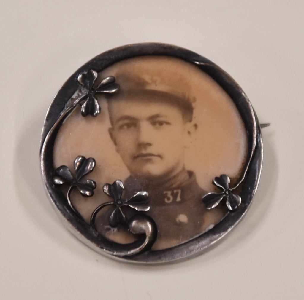 WOI Broche foto Militair 1914-1918 Sterling Zilver, Ophalen of Verzenden, Landmacht, Overige gebieden, Embleem of Badge