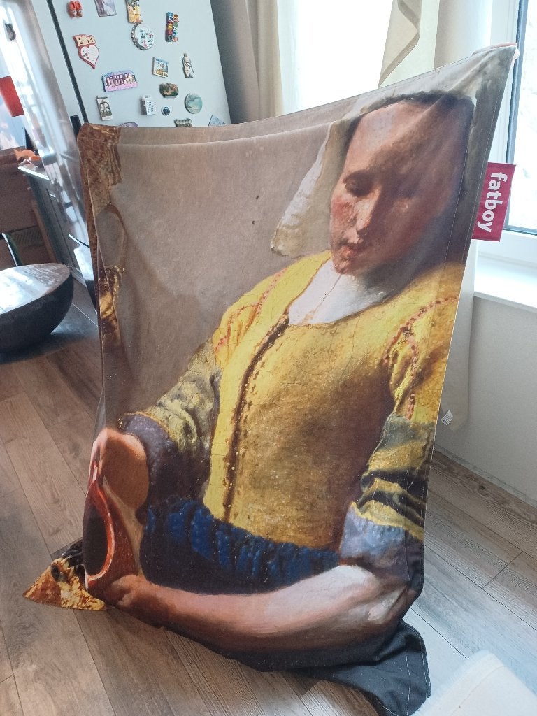 FATBOY MELKMEISJE Zitzak  POEF - MOET VANDAAG WEG, Ophalen, Rond, Minder dan 50 cm, Zo goed als nieuw