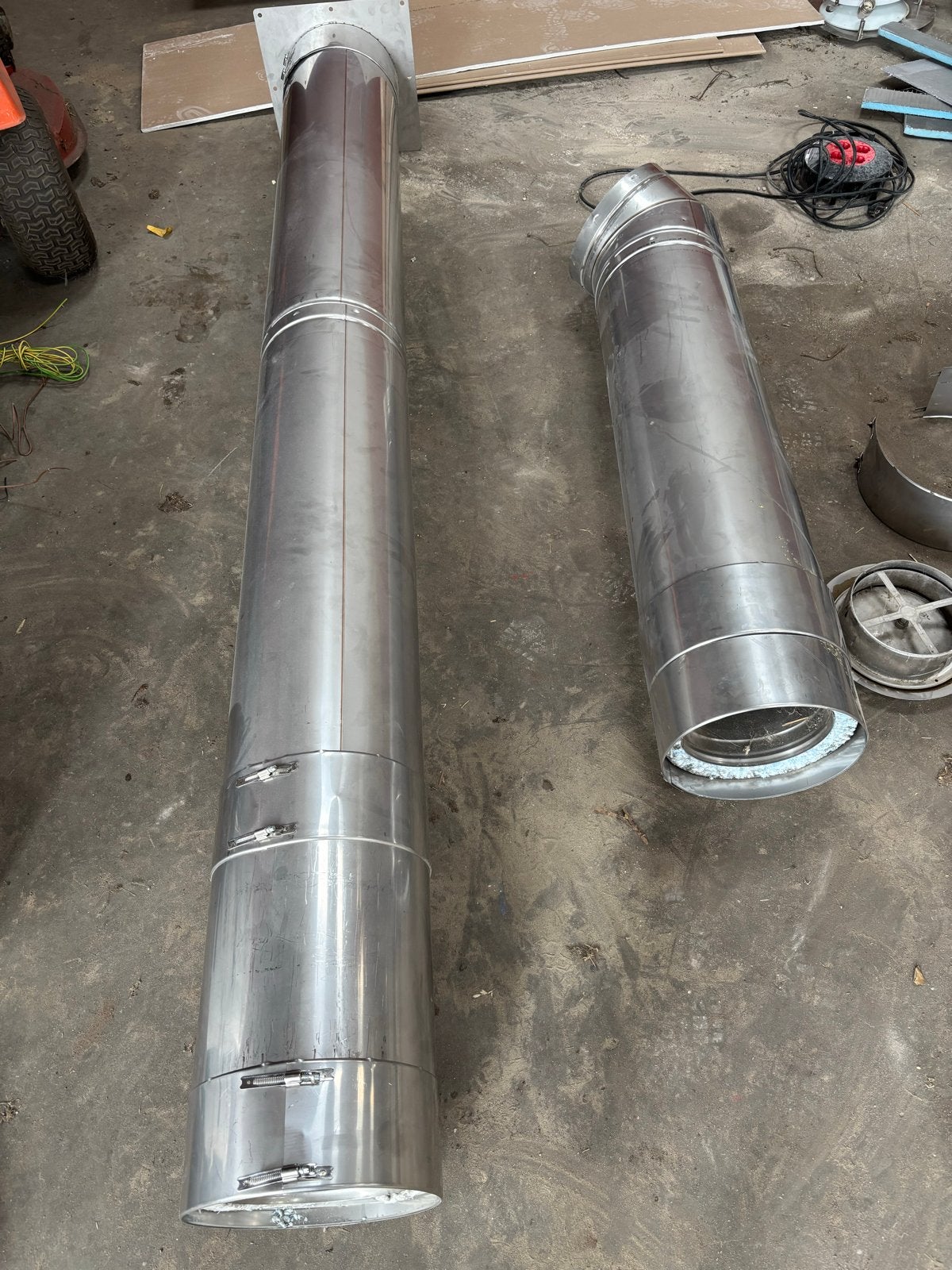 Geïsoleerde RVS afvoerbuis voor afzuiging/ventilatie, Ophalen, Gebruikt