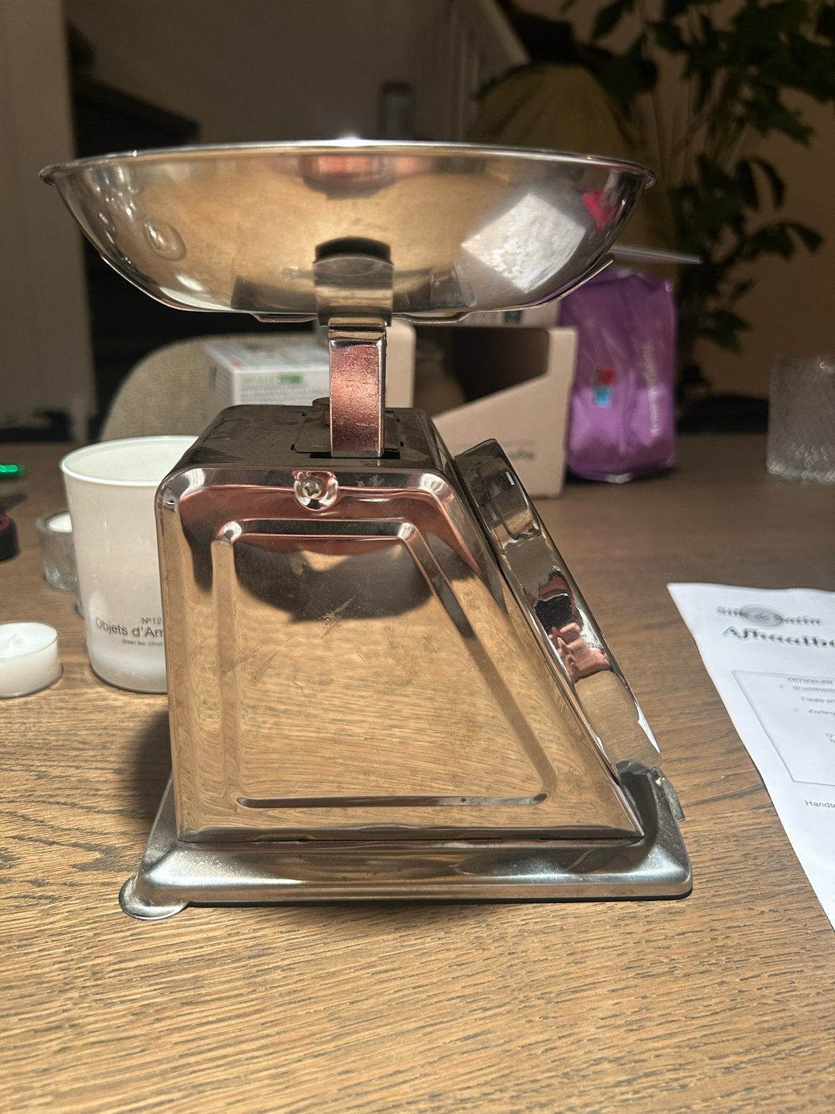 Retro Dille & Kamille Keukenweegschaal tot 1 kg, Overige typen, Ophalen of Verzenden, Zo goed als nieuw, Metaal