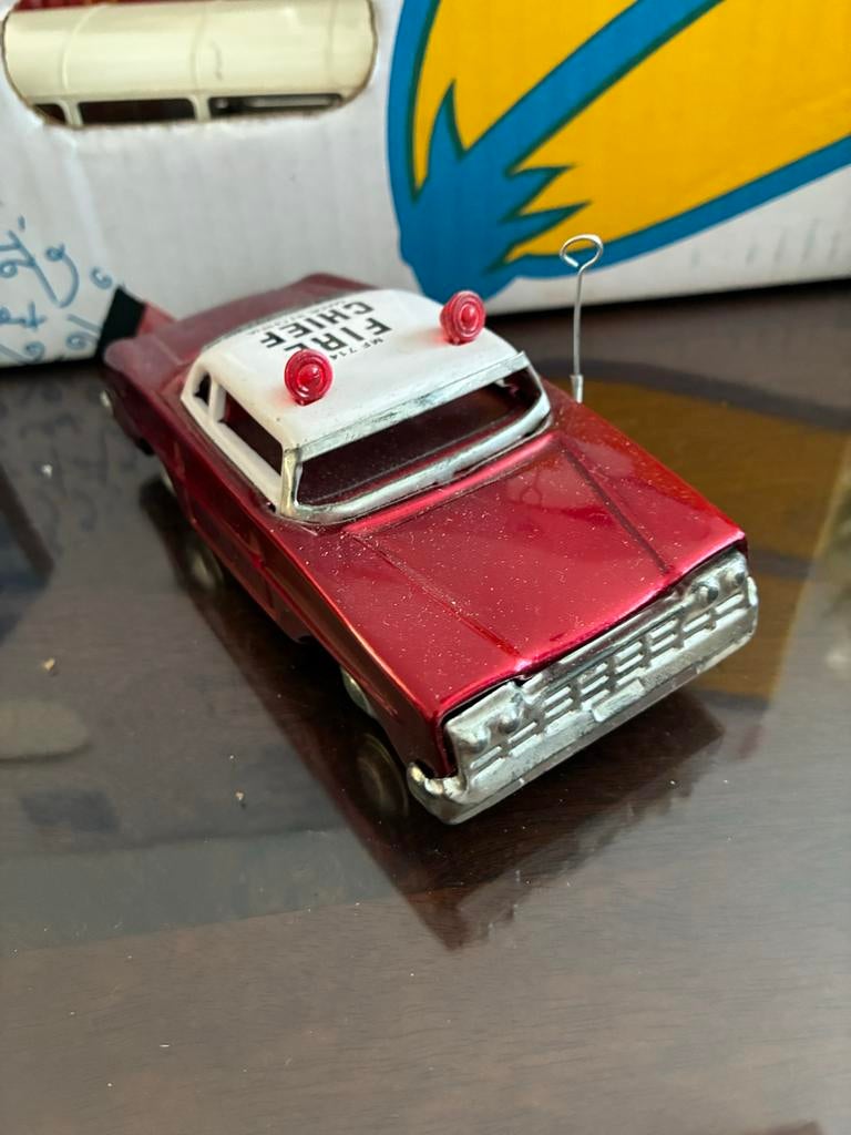 Rode brandweerauto model, Ophalen of Verzenden, Gebruikt, Auto, Overige merken