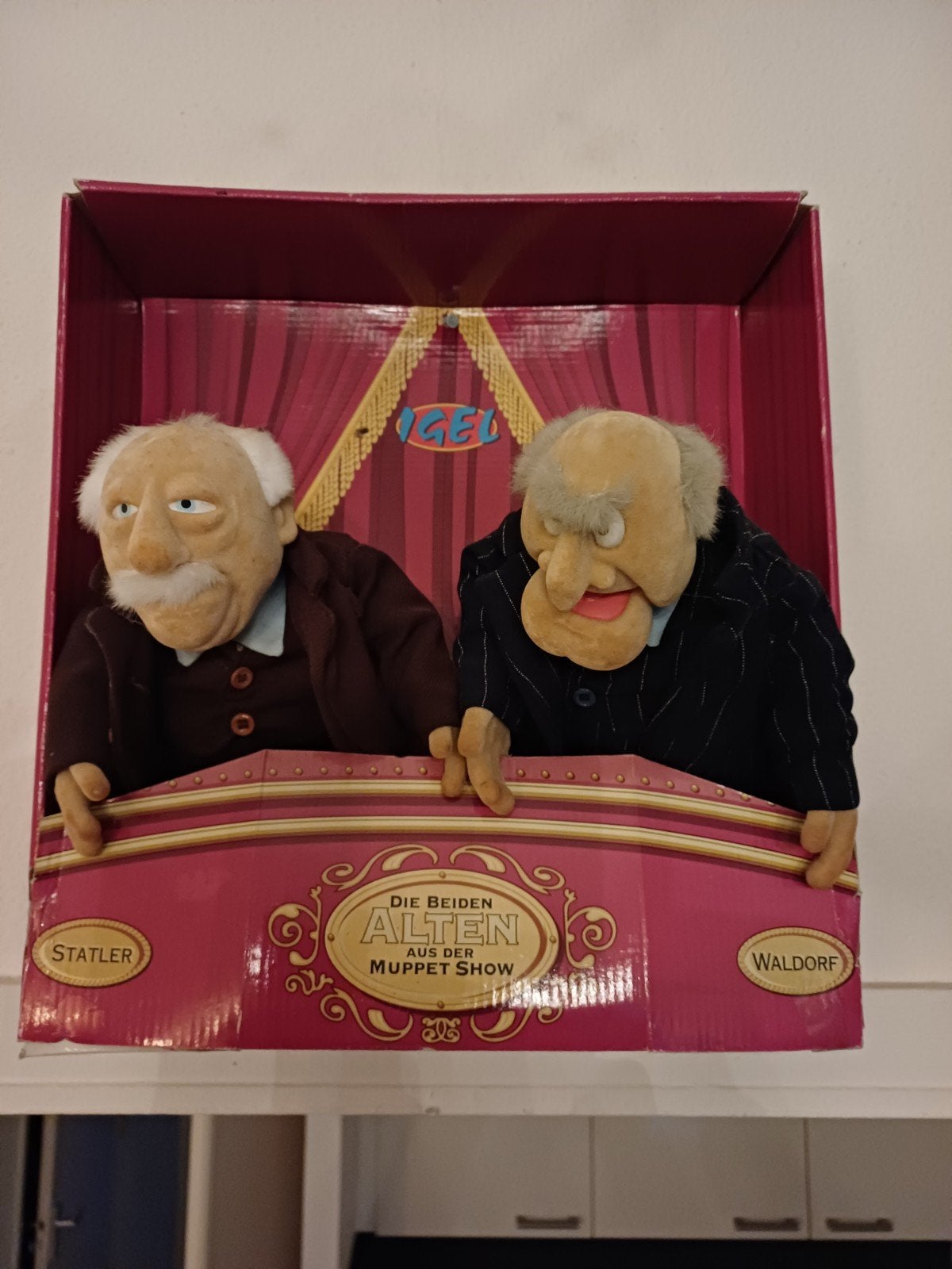 Muppet Show Statler en Waldorf poppen in doos, Ophalen of Verzenden, Zo goed als nieuw
