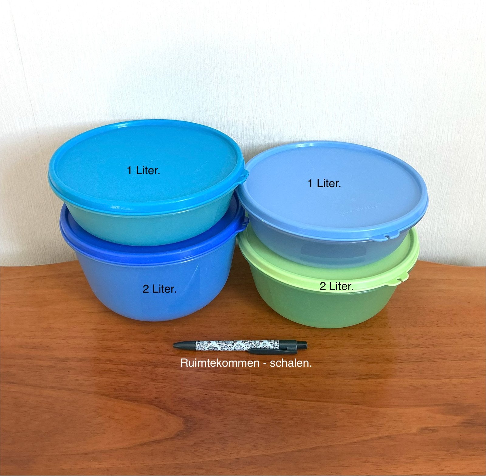 Tupperware 4 x Ruimteschalen - Kommen 2 / 1.5 / 1 Liter., Ophalen, Bak of Kom