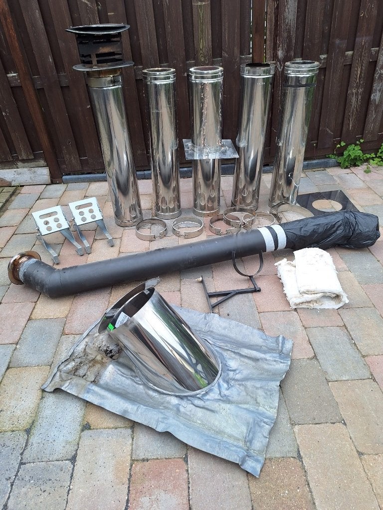 Kachel buizen, Huis en Inrichting, Kachels, Ophalen, Zo goed als nieuw, Hout, Houtkachel
