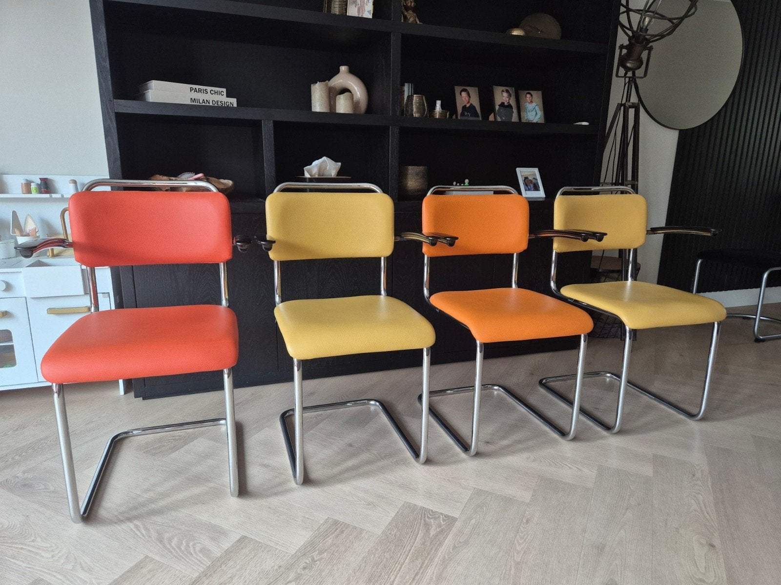 Gispen Dutch Originals 201 XL stoelen (4 stuks), Huis en Inrichting, Leer, Ophalen of Verzenden, Zo goed als nieuw, Gispen