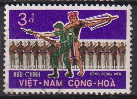 Vietnam 1969 Mobilisatie Militair, Verzenden, Gestempeld, Overige thema's