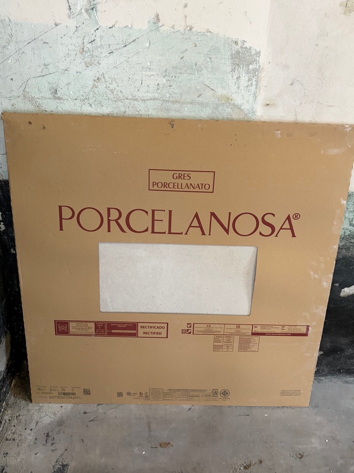 Porcelanosa Bottega Caliza L Vloertegel 120x120 cm, Ophalen, 60 cm of meer, Keramiek, Nieuw