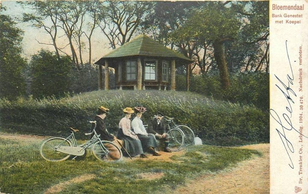 388-417-025 Bloemendaal Bank Genestet met Koepel, Verzenden, Voor 1920, Noord-Holland
