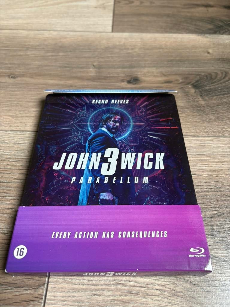 John Wick 3 blu ray Steelbook nederlandse uitgave, Ophalen of Verzenden, Zo goed als nieuw, Actie