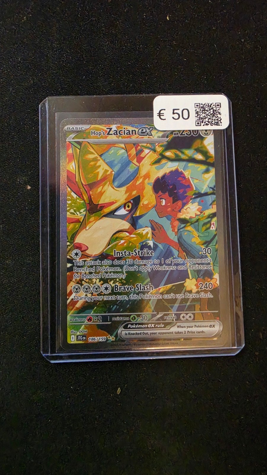 Hop's Zacian ex Pokémon kaart - 186/159, Ophalen of Verzenden