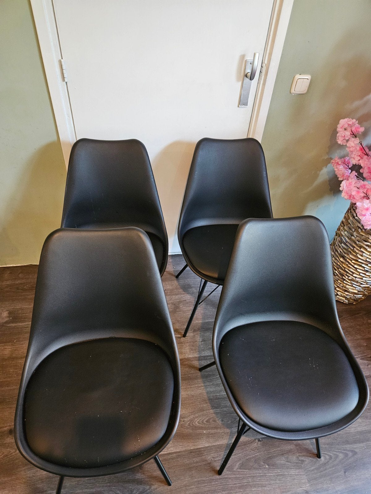 eetkamerstoelen, Huis en Inrichting, Ophalen, Kunststof, Gebruikt, Zwart