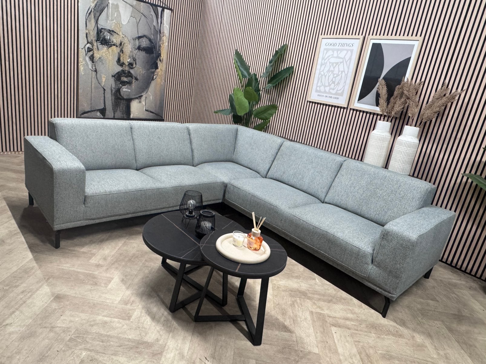 ZGAN Montel Viano Hoekbank - Grijs - 270 x 250, Huis en Inrichting, Ophalen, 250 tot 300 cm, -, -
