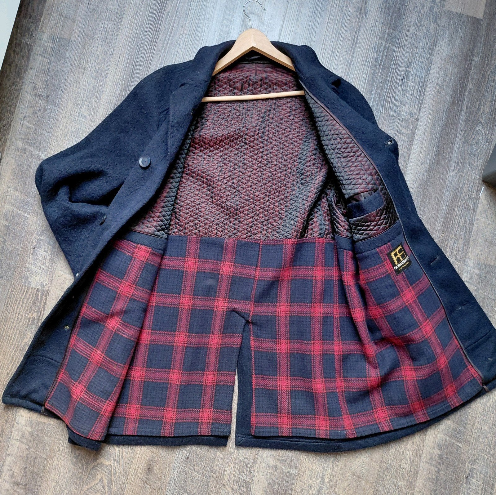 donkerblauw wol vintage herenjas - Maat 54, Maat 52/54 (L), Blauw, Ophalen of Verzenden, Zo goed als nieuw