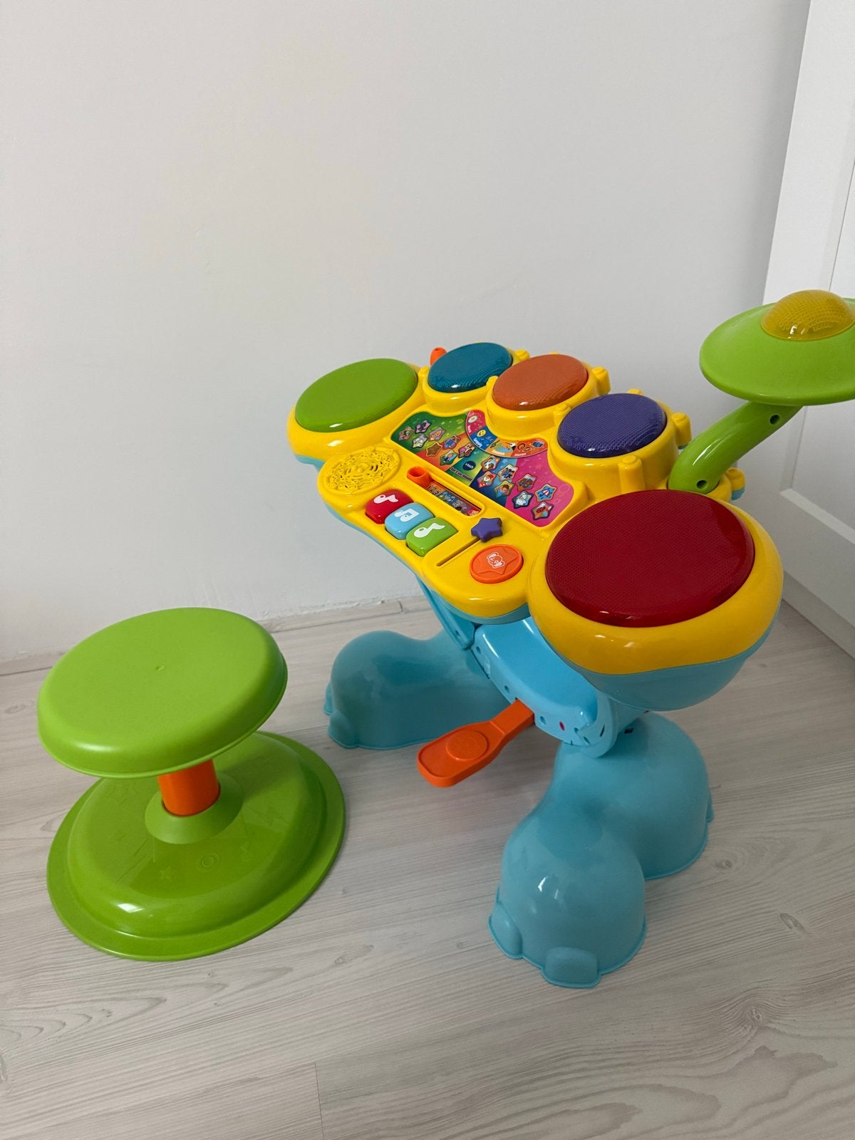 VTech Drum Olifant Interactieve Trommelset met Krukje, Kinderen en Baby's, Speelgoed | Vtech, Gebruikt, 6 maanden tot 2 jaar, Ophalen of Verzenden