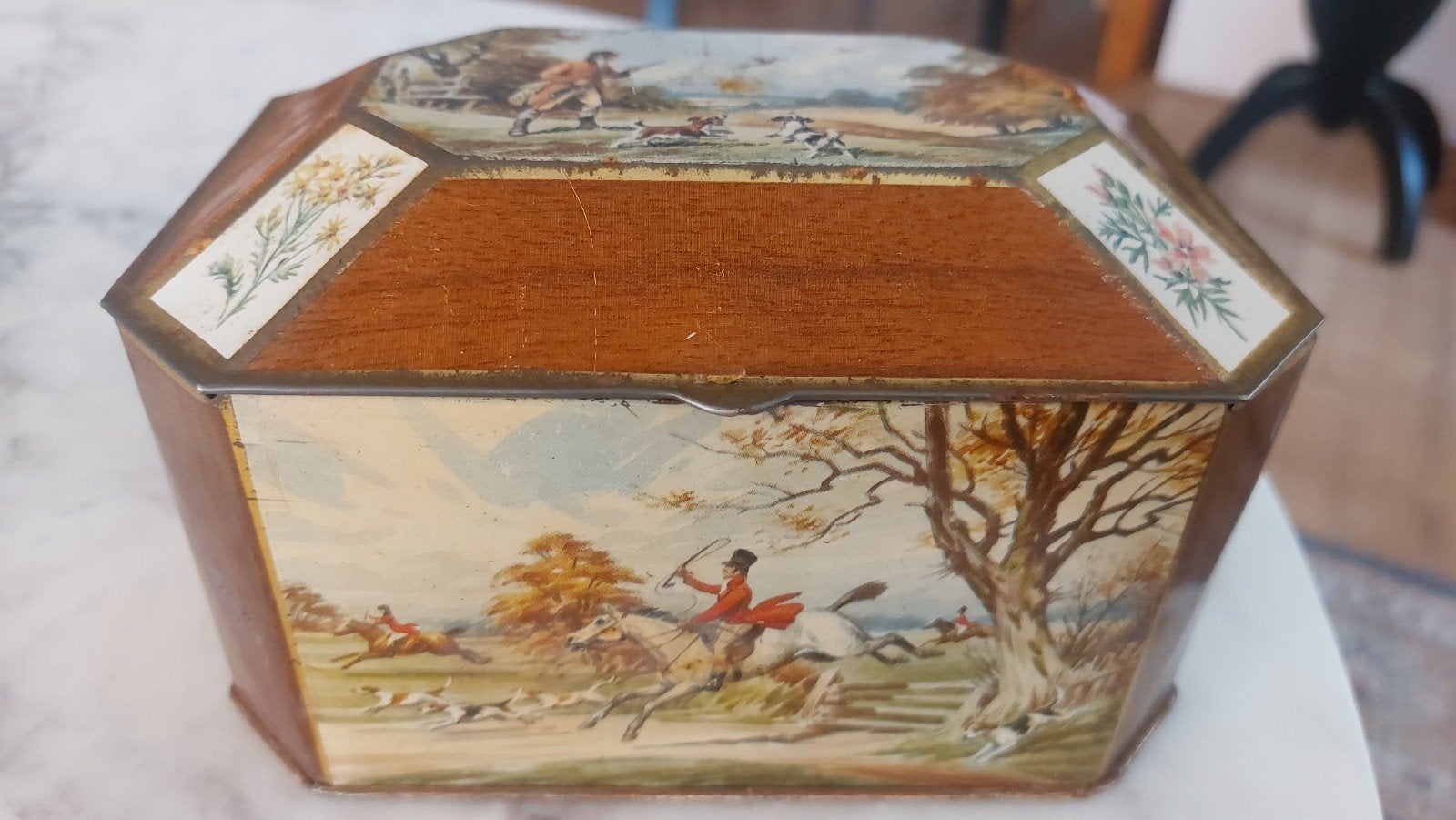 vintage koffie theeblik, Verzamelen, Ophalen, Gebruikt, Koffie