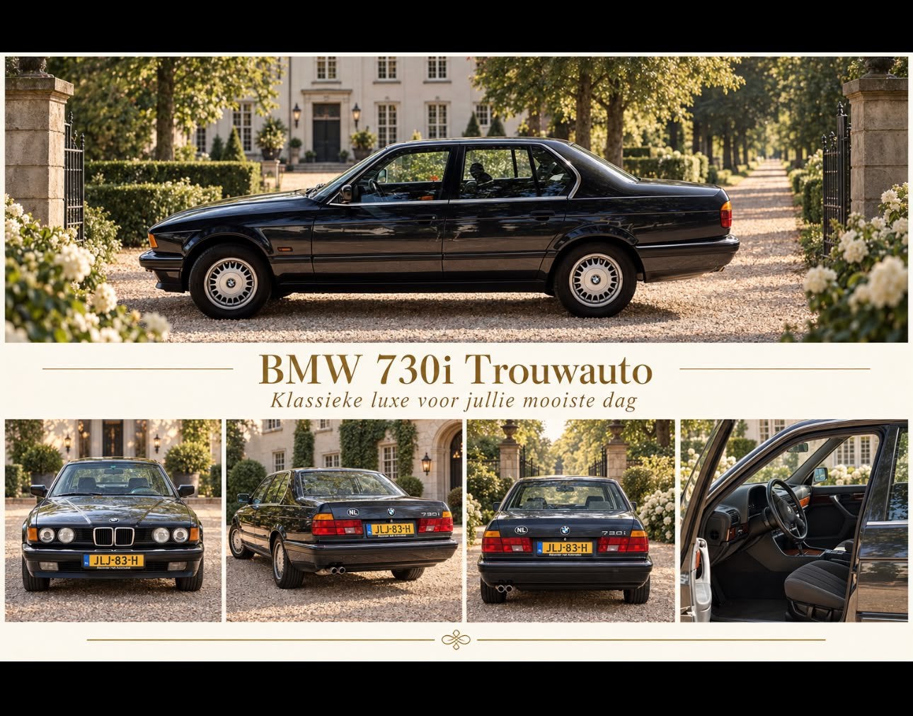 Klassieke BMW 730i E32 met chauffeur – Trouwen & Events, Limousine