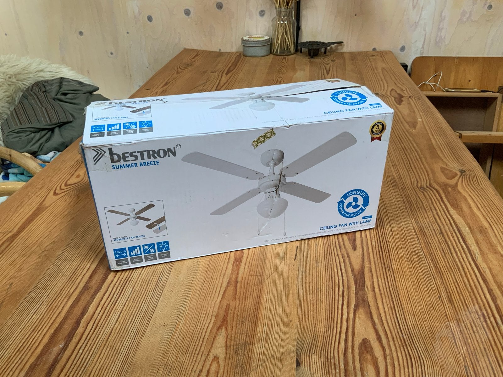 Bestron Summer Breeze plafondventilator met lamp, 102cm, Wit, Overige merken, Nieuw, Ophalen of Verzenden