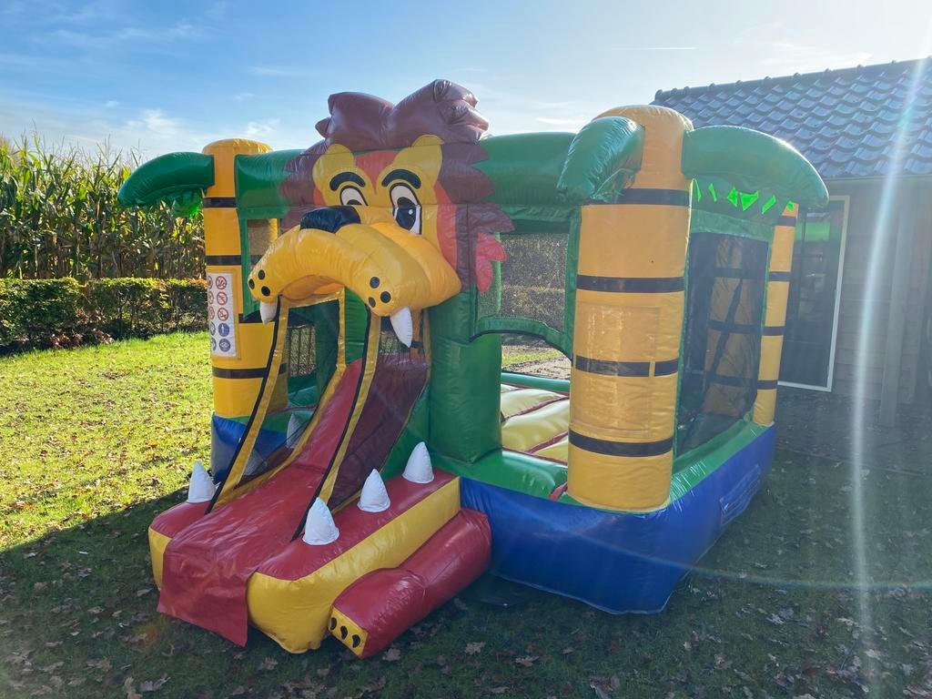 Springkussen Leeuw te huur / springkussen huren, Ophalen of Verzenden, Zo goed als nieuw