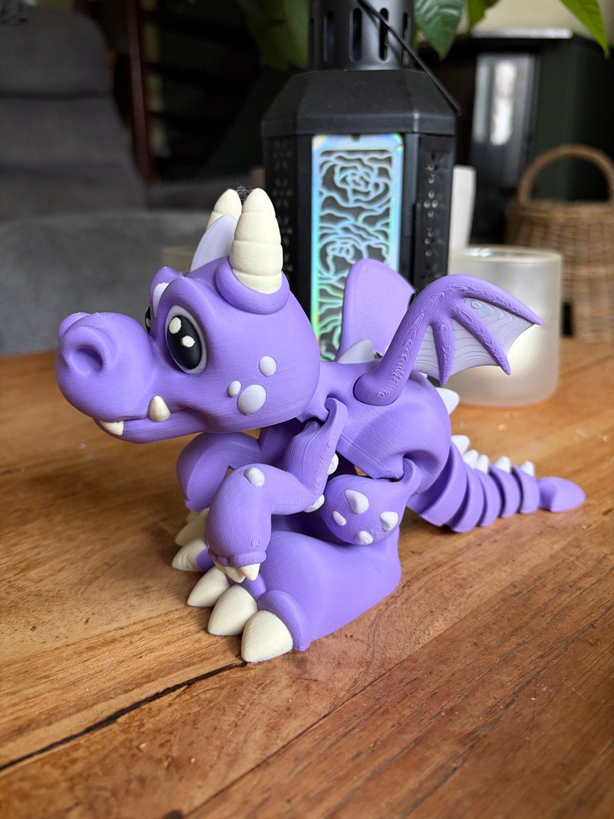 Schattige paarse draak  Flexibel 3D-geprint, Verzamelen, Ophalen of Verzenden, Nieuw