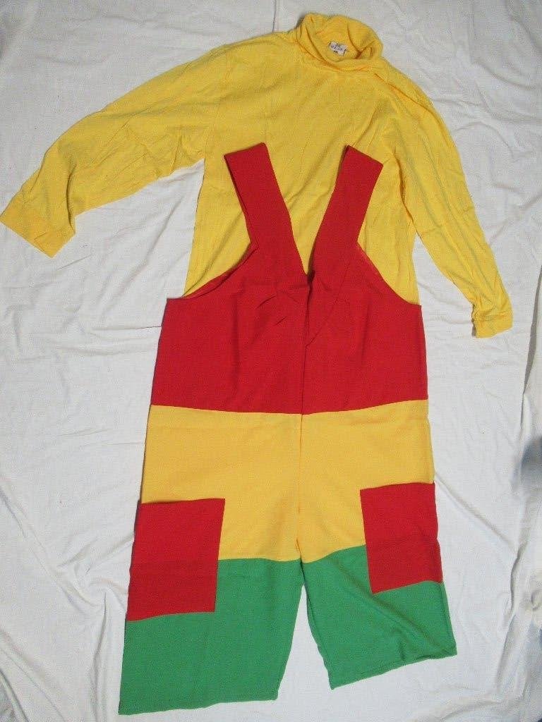 rood geel groen tuinbroek mt 50+54 en 2x shirt mt XXXL, Carnaval, Maat 46/48 (XL) of groter, Ophalen of Verzenden, Zo goed als nieuw