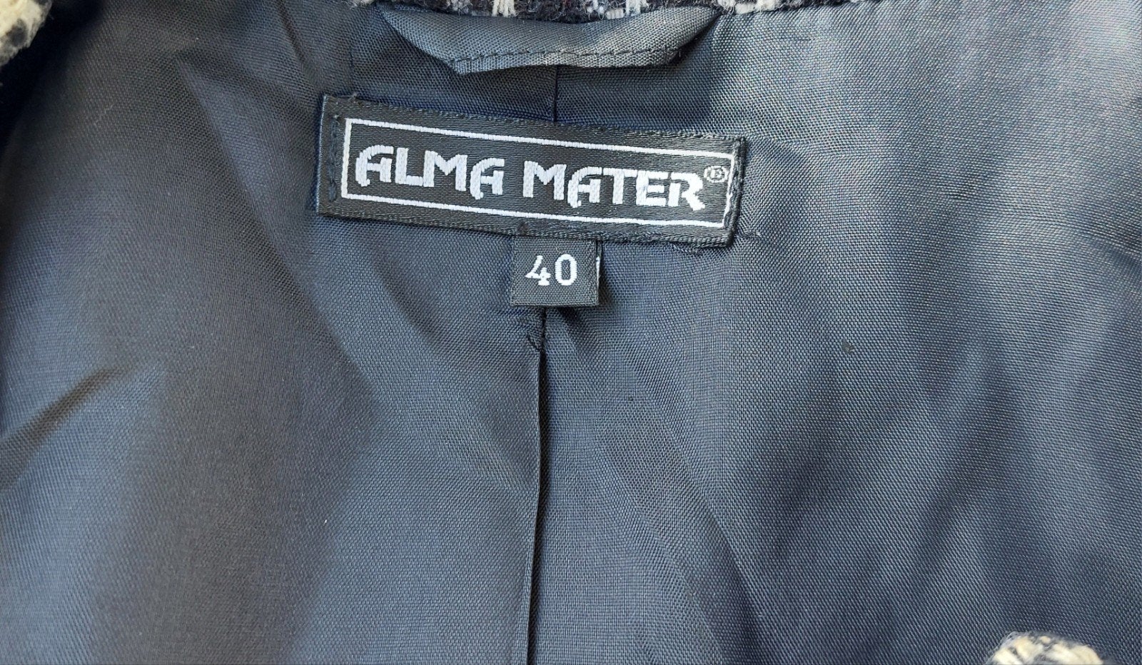 Alma Mater Pied-de-Poule Jasje Maat 40, Maat 38/40 (M), Alma Mater, Verzenden, Zwart