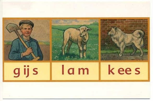 Cornelis Jetses - Leesplankje, Gijs-Lam-Kees (ansichtkaart), Ophalen of Verzenden, 1980 tot heden, Ongelopen, Overige thema's
