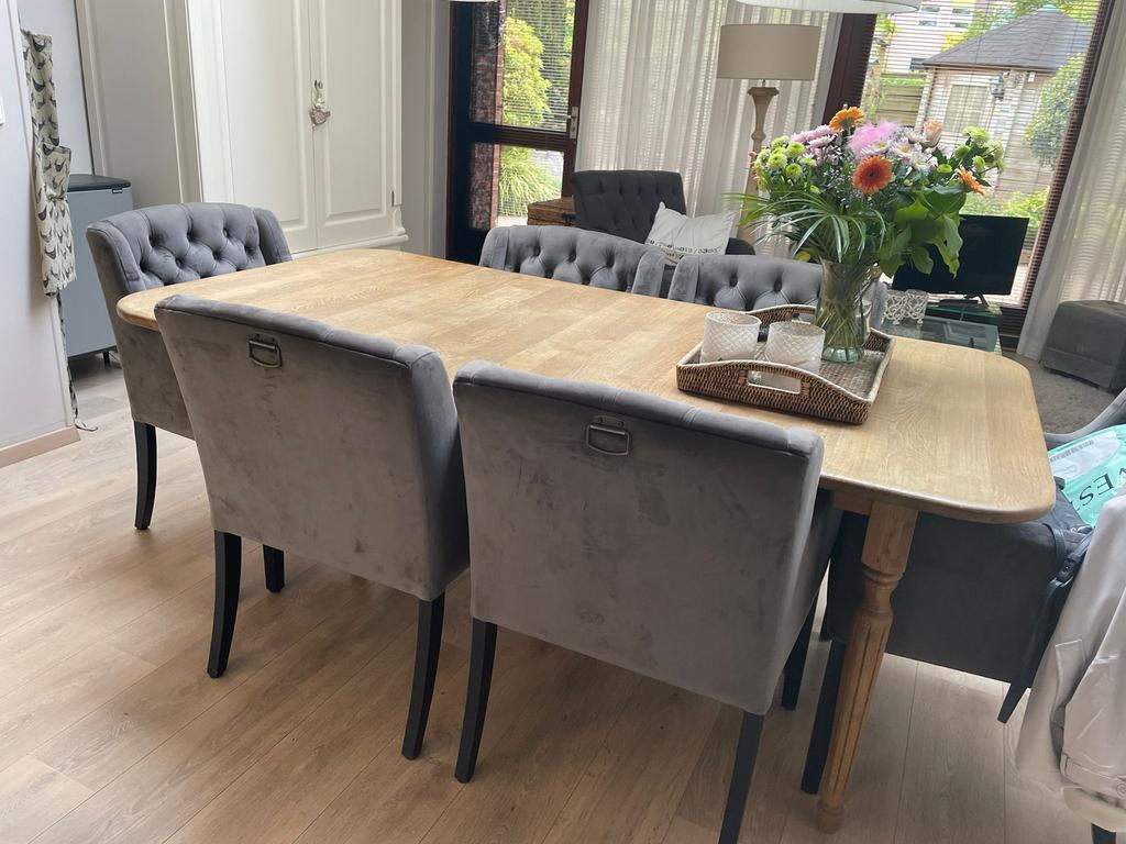 Eiken eetkamertafel 180:90, Huis en Inrichting, Tafels | Eettafels, Gebruikt, Eikenhout, Vijf personen of meer, 150 tot 200 cm