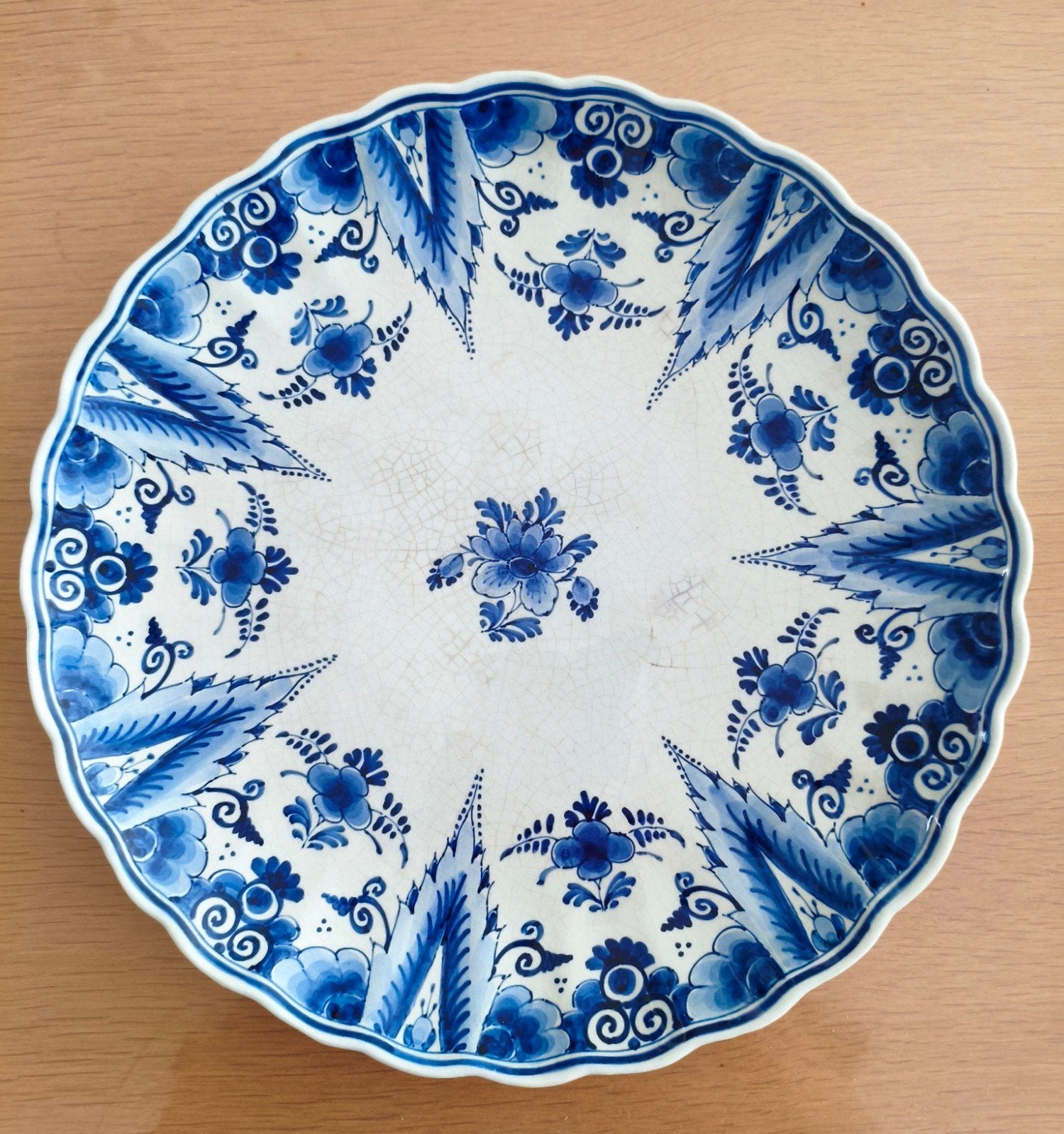 Antiek Delfts Blauw Bord - Ongeveer 1950 Design Joost Thooft, Ophalen