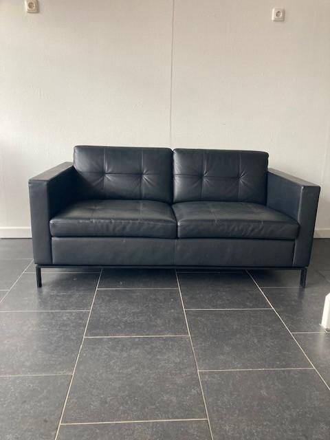 Walter Knoll Norman Foster 502 tweezits bank , zwart leder, Huis en Inrichting, Design, 150 tot 200 cm, Tweepersoons, 75 tot 100 cm