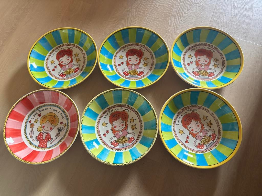 6 Blond Amsterdam pastaborden, Huis en Inrichting, Keuken | Servies, Zo goed als nieuw, Bord(en), Blond Amsterdam, Aardewerk, Ophalen of Verzenden