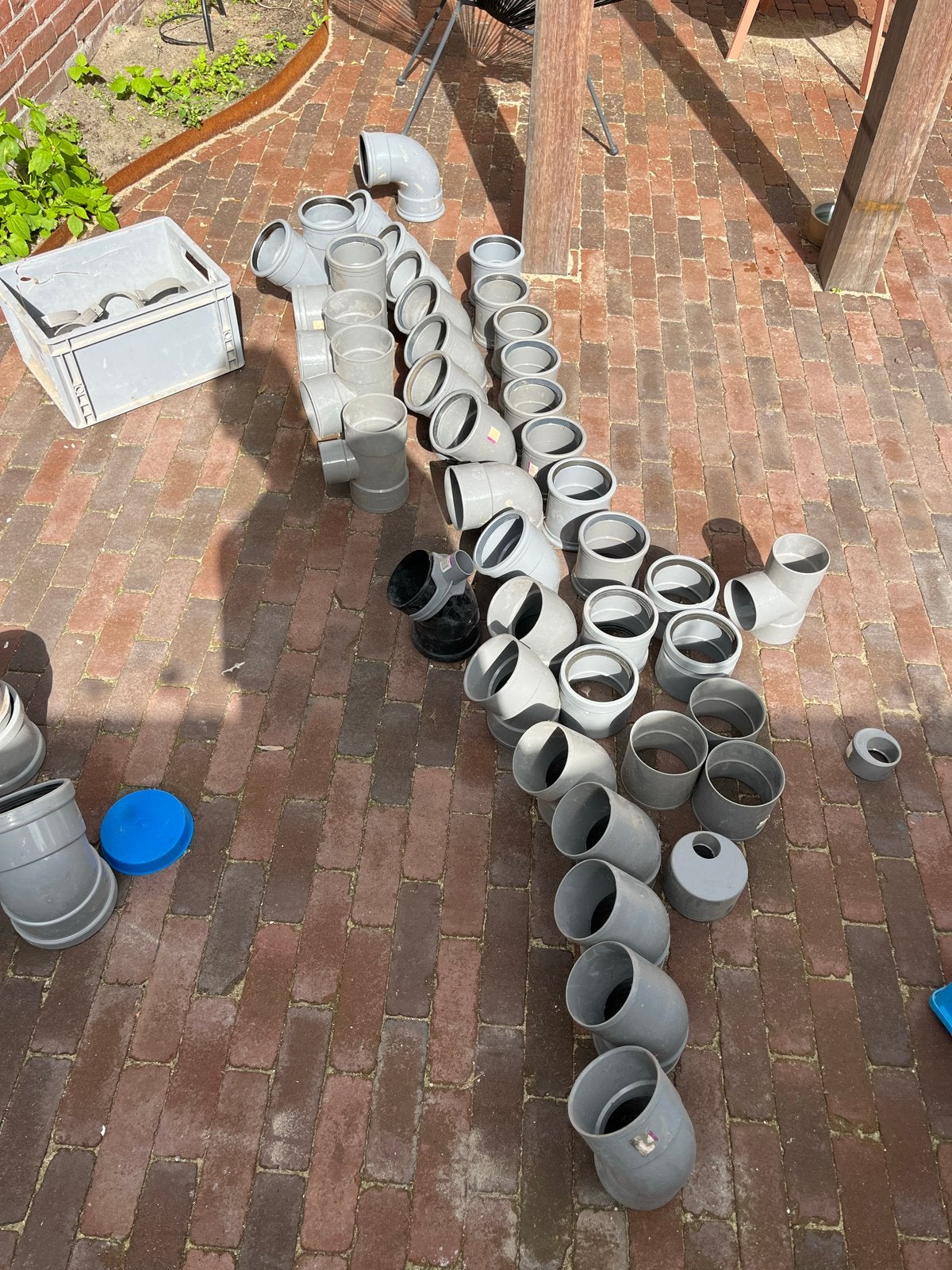 Diverse PVC bochten en buizen voor afvoer 125, Ophalen, Bochten, Gebruikt, Pvc